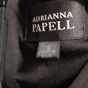 FINAL PRICE NWOT ADRIANNA PAPELL black banded/weaved bodice pleated dress12